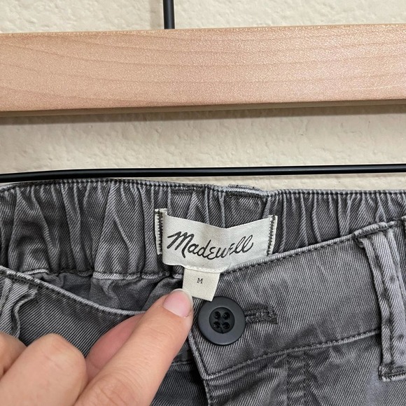 Madewell Belclaire Patch Pockets High-Rise Pull-On Shorts Basalt Gray Medium - Picture 13 of 15
